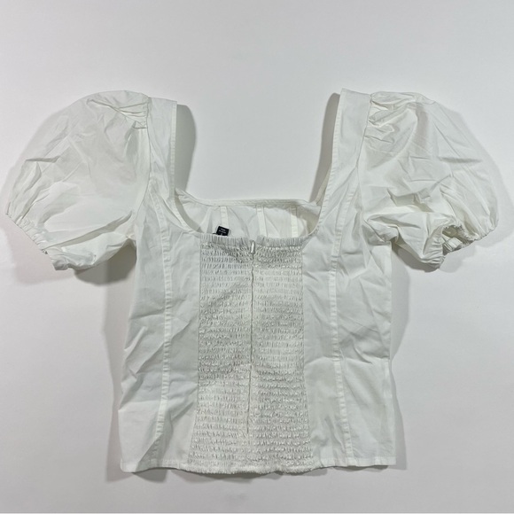 New Defect J Crew Puff Sleeve Squareneck Top Cotton - Picture 3 of 10